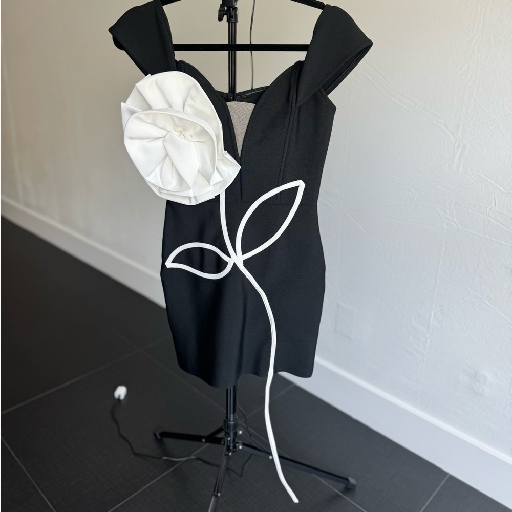 Elegant Black and White Dress